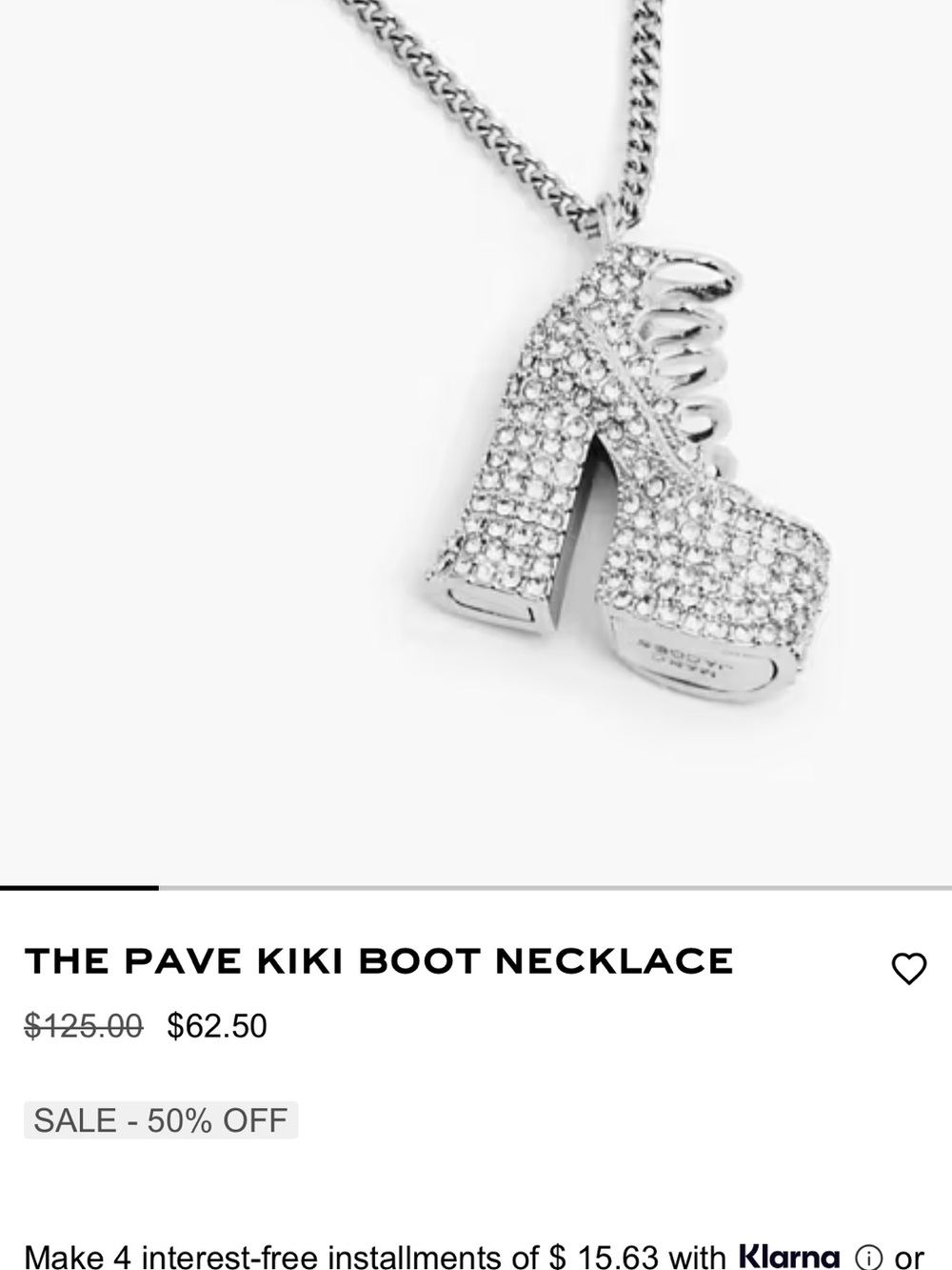 Marc Jacob’s kiki boot necklace